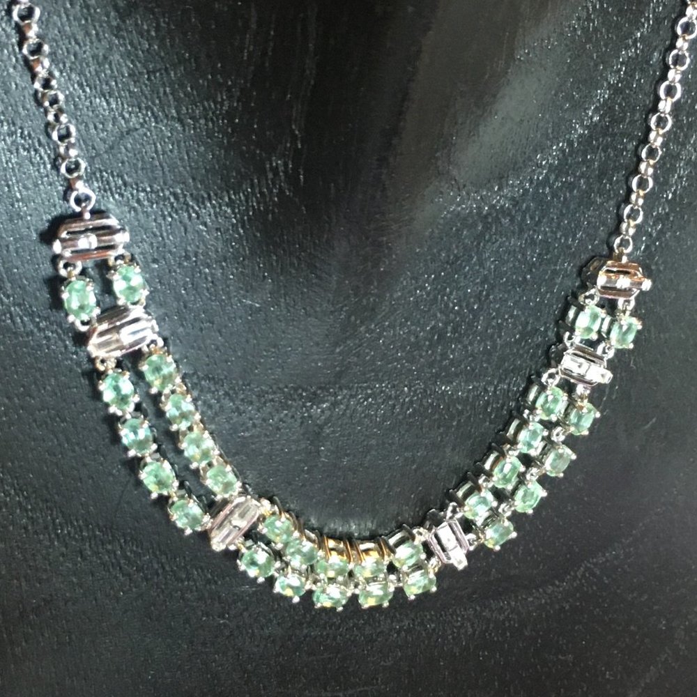 Natural "Paraiba" Kyanite .925 Necklace Green
